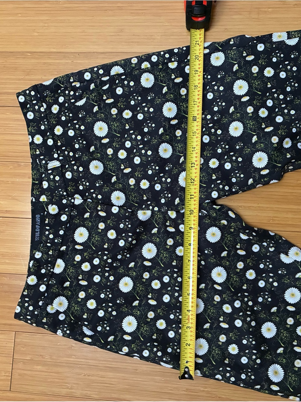 Wildfang Cropped Suit Pants with White Daisy Print - Picture 6 of 8